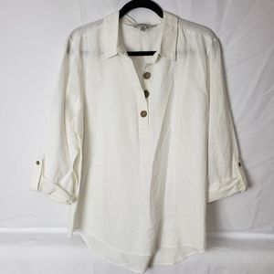 Ellen tracy linen blend blouse